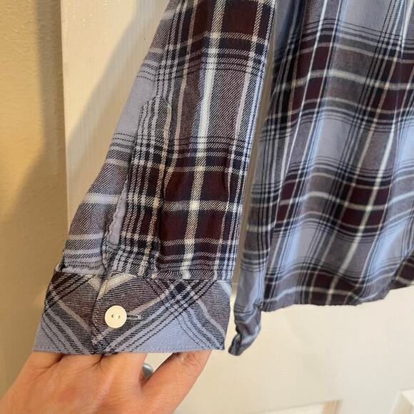 J. Jill Rayon/Cotton Tunic Shirt Large Women Plaid Long Sleeve Button Up Casual - Picture 5 of 15